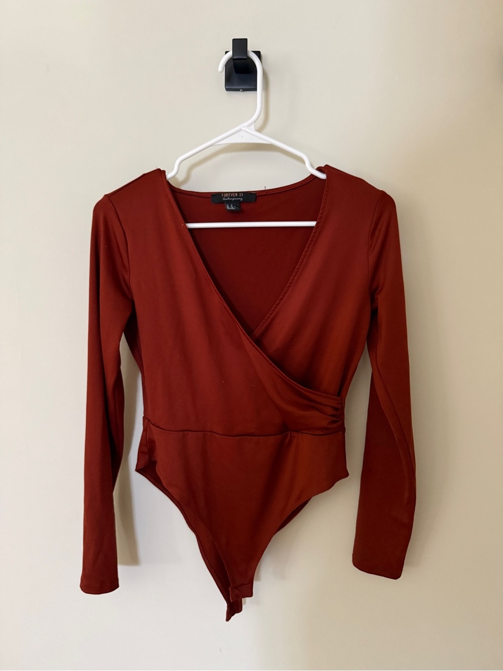 Forever 21 Long Sleeve Bodysuit - Rust